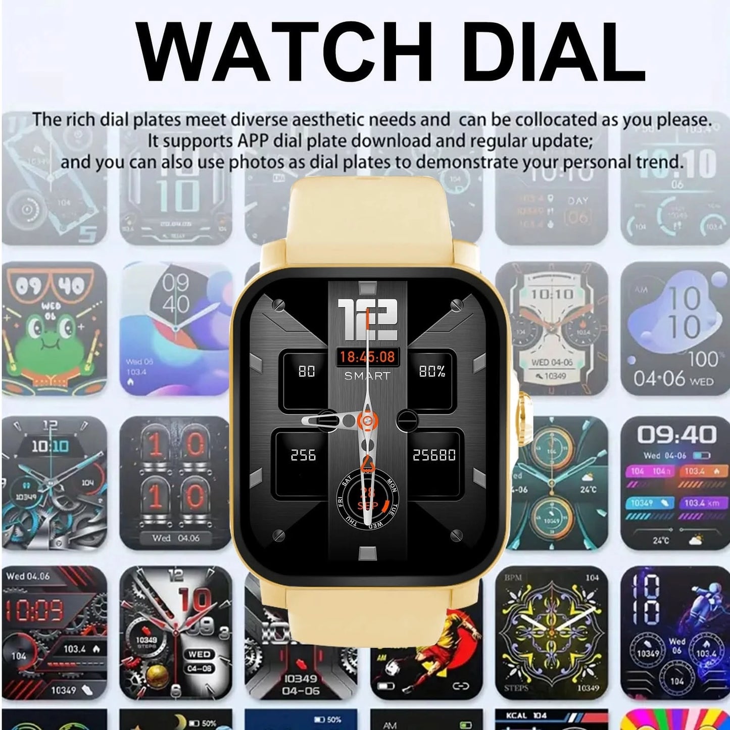 Activity tracking smartwatch, wireless talk/dial, pedometer, various APP alerts, suitable for men and women, sports watch, messa