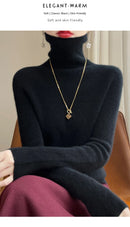 Autumn And Winter Knitted Pullover High-Neck Sweater, High-Elasticity, Fashionable And Comfortable Long-Sleeved Women's TopRY128
