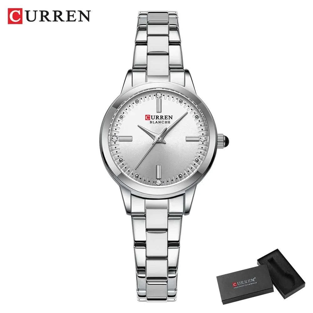 CURREN-Women's Simple Dial Wristwatch, Elegant and Charming Bracelet Quart Watches for Lady, Fashion Brand - M & M Global