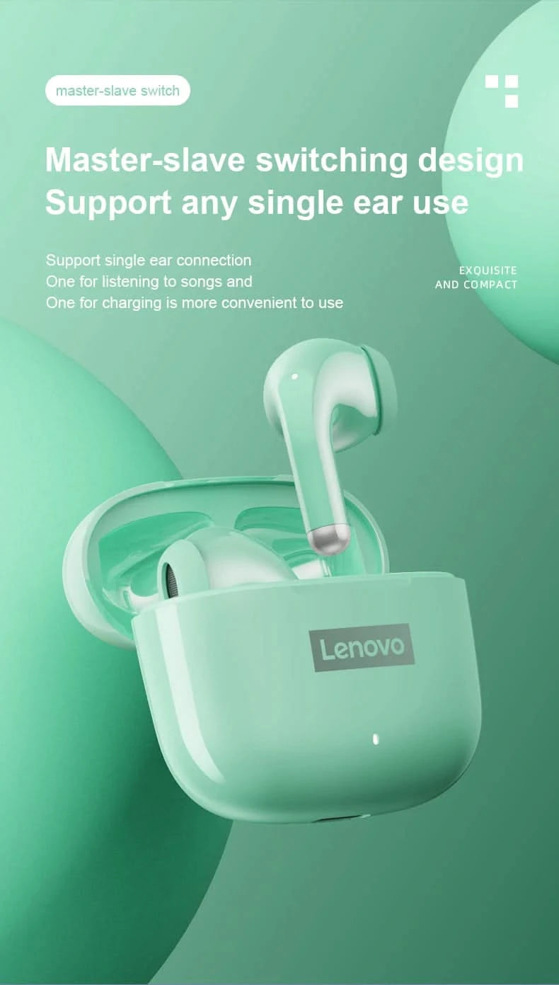 Original Lenovo LP40 Pro Earphones Wireless Bluetooth 5.1 Sport Noise Reduction Headphones Touch Control 250mAH 2022 New Lp40pro - M & M Global