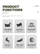 Fashionable breathable soft sole air cushion anti-smash and anti-puncture work shoes