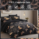 Elegant butterfly hot stamping design printed Comforter sets, 100% microfiber comfortable and breathable, machine washable