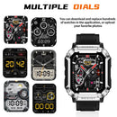 Smartwatch with full touch screen, sports watch can answer and make calls, with message reminders, customizable dial wallpaper a
