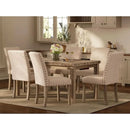 Rustic Dining Table, Farmhouse Kitchen Dining Chairs , Charming 60" Rectangular Wooden Table& Upholstered