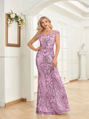 Luxury Sequin Saudi Evening Dresses One Shoulder Long Elegant Floor-Length Arabic Women Formal Prom Party Mermaid Gowns