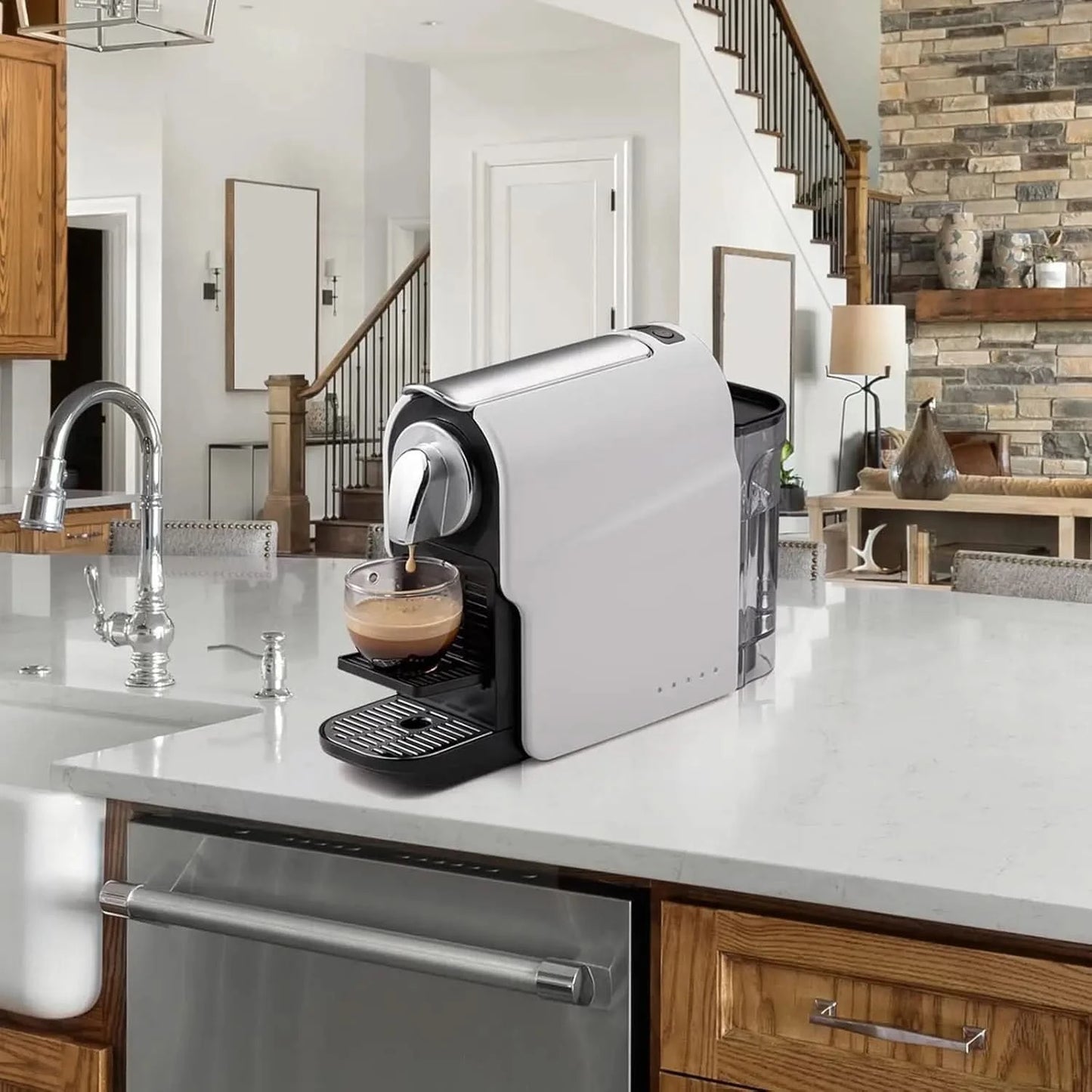 Espresso Pod Machine for Home, Compact Capsule Coffee Maker for NS Original Pods, 20 Bar High Pressure Pump, 22oz Removable Wate - M & M Global