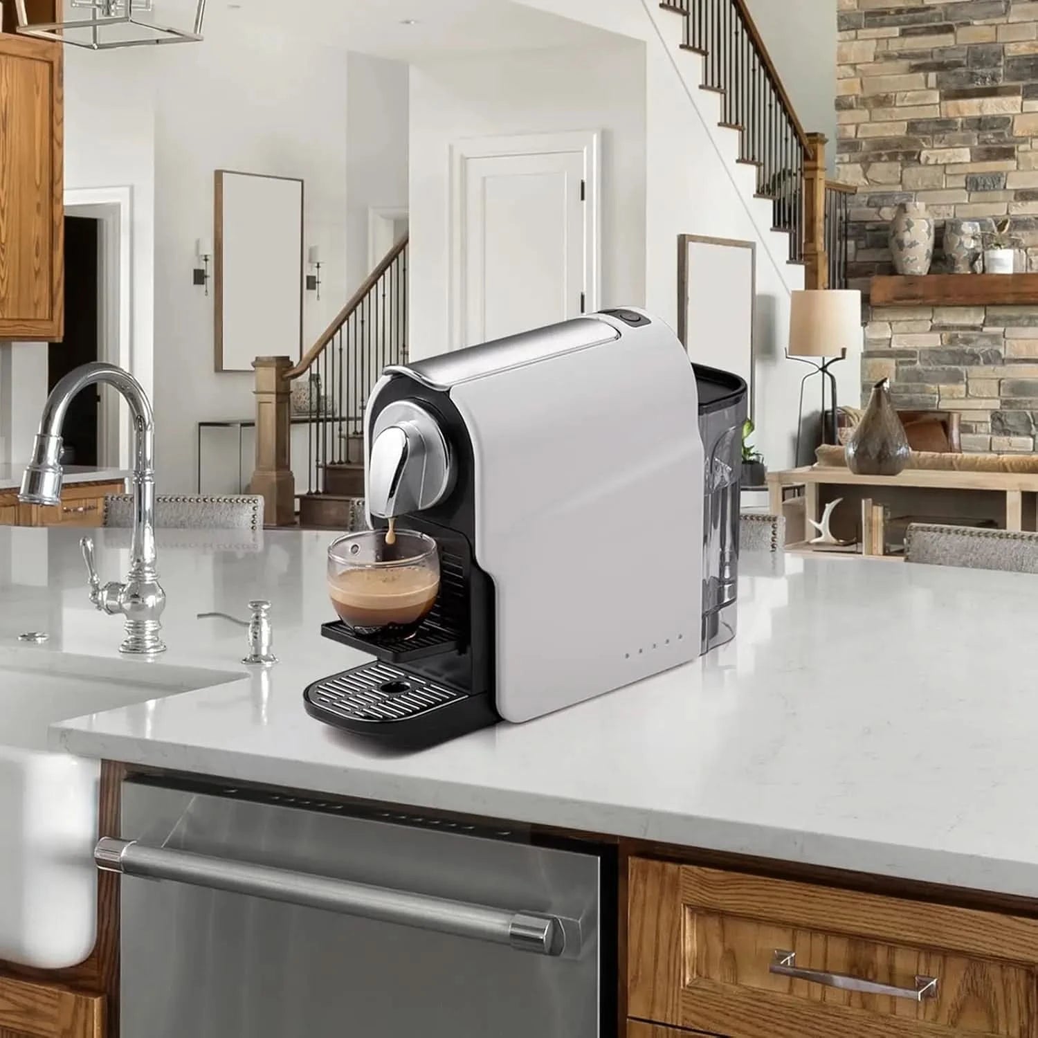 Espresso Pod Machine for Home, Compact Capsule Coffee Maker for NS Original Pods, 20 Bar High Pressure Pump, 22oz Removable Wate - M & M Global