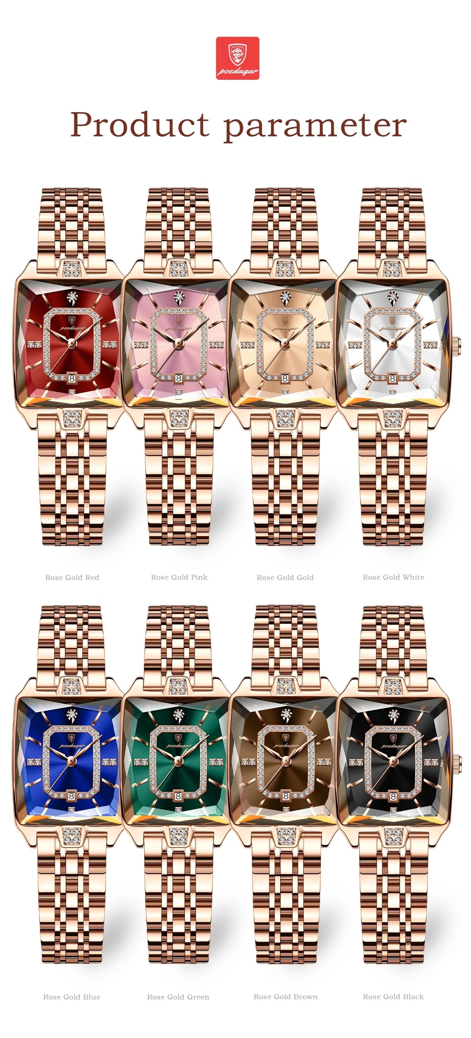 POEDAGAR Luxury Watch For Woman Waterproof Calendar High Quality Ladies Watch Stainless Steel Quartz Women's Watches Elegant+Box - M & M Global