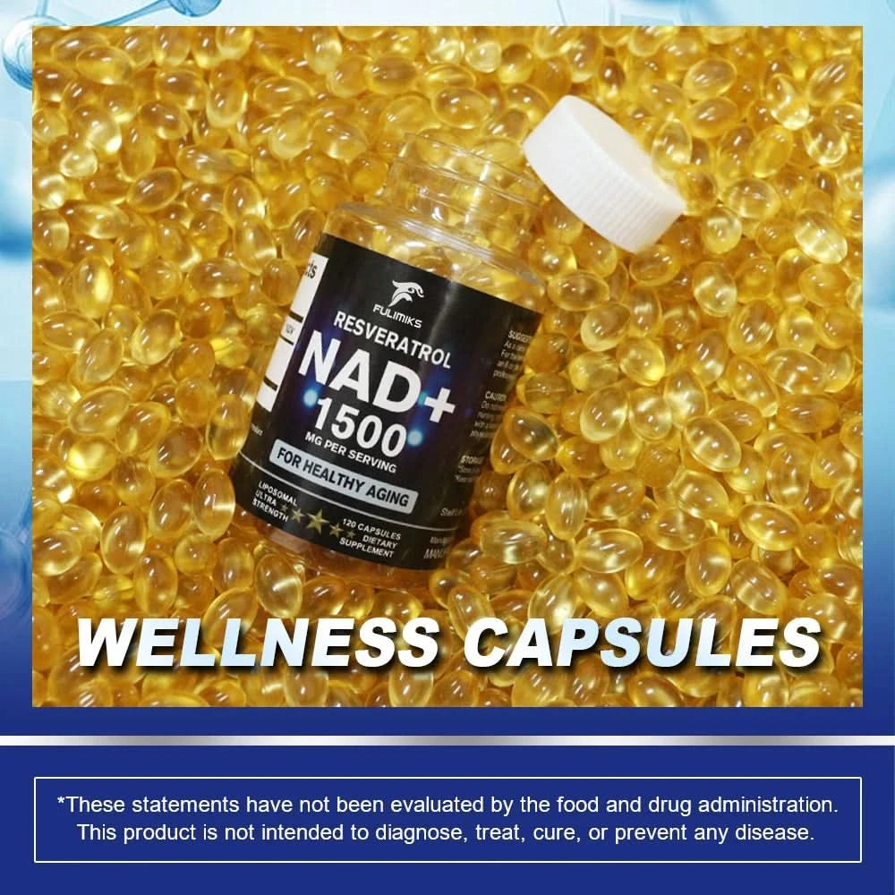 NAD+ and Resveratrol Supplement To Help Support Cell Regeneration, Natural Energy, Focus and Memory - M & M Global