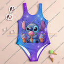 Stitch Cartoon Miniso 2025 Summer 3D Printing Kids Clothing Swimsuit Girls Boys Two Piece Bikini Set Beach Party Essential - M & M Global