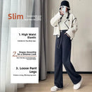 Extra Thick Lamb Velvet Fleece Lined Wide Leg Pants Fashionable Casual Trousers Loose Fit Woolen Pants for Women