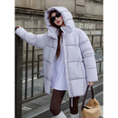2025 Winter New Down Coat Women Parkas Fashion Long Hooded Outerwear Female Cotton-padded Padded Jacket Loose Ladies Overwear
