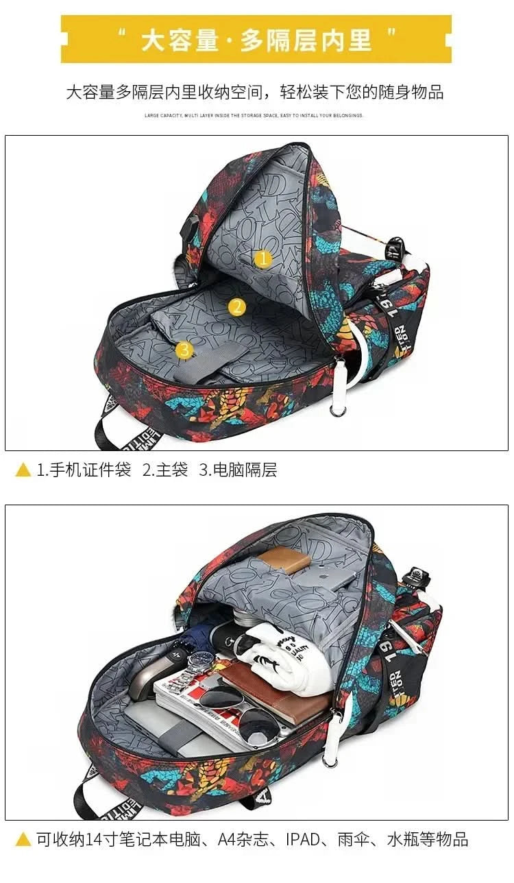 Messi C Ronaldo football bag star around high school students male and female large capacity backpack can be customized - M & M Global