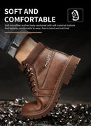 Men's Waterproof Steel Toe Work Boots High-Top Safety Shoes Slip Resistant Protective Boots Indestructible Comfort Arch Support