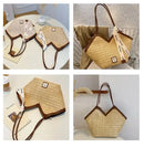 Straw Beach Bag Vintage Handmade Woven Shoulder Bag Raffia circle Rattan bags Bohemian Summer Vacation Casual Bags - M & M Global