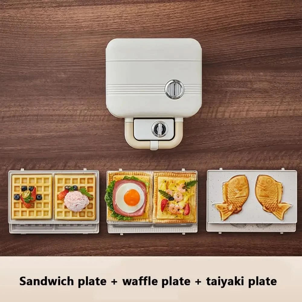 Sandwich Breakfast Machine, Small Bread Machine, Double Disc Sandwich Breakfast Machine, Replaceable Baking Sheet, Can Make Sand - M & M Global