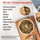 Pro 10-in-1 Pressure Cooker, Slow Cooker, Rice/Grain Cooker, Steamer, Sauté, Sous Vide, Yogurt Maker, Sterilizer, and Warmer, In - M & M Global
