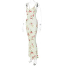 Dulzura Floral Print Strap Midi Dress For Women Bodycon Sexy Party Clothes 2024 Summer Long Dress Y2K Clothes Evening Holiday - M & M Global