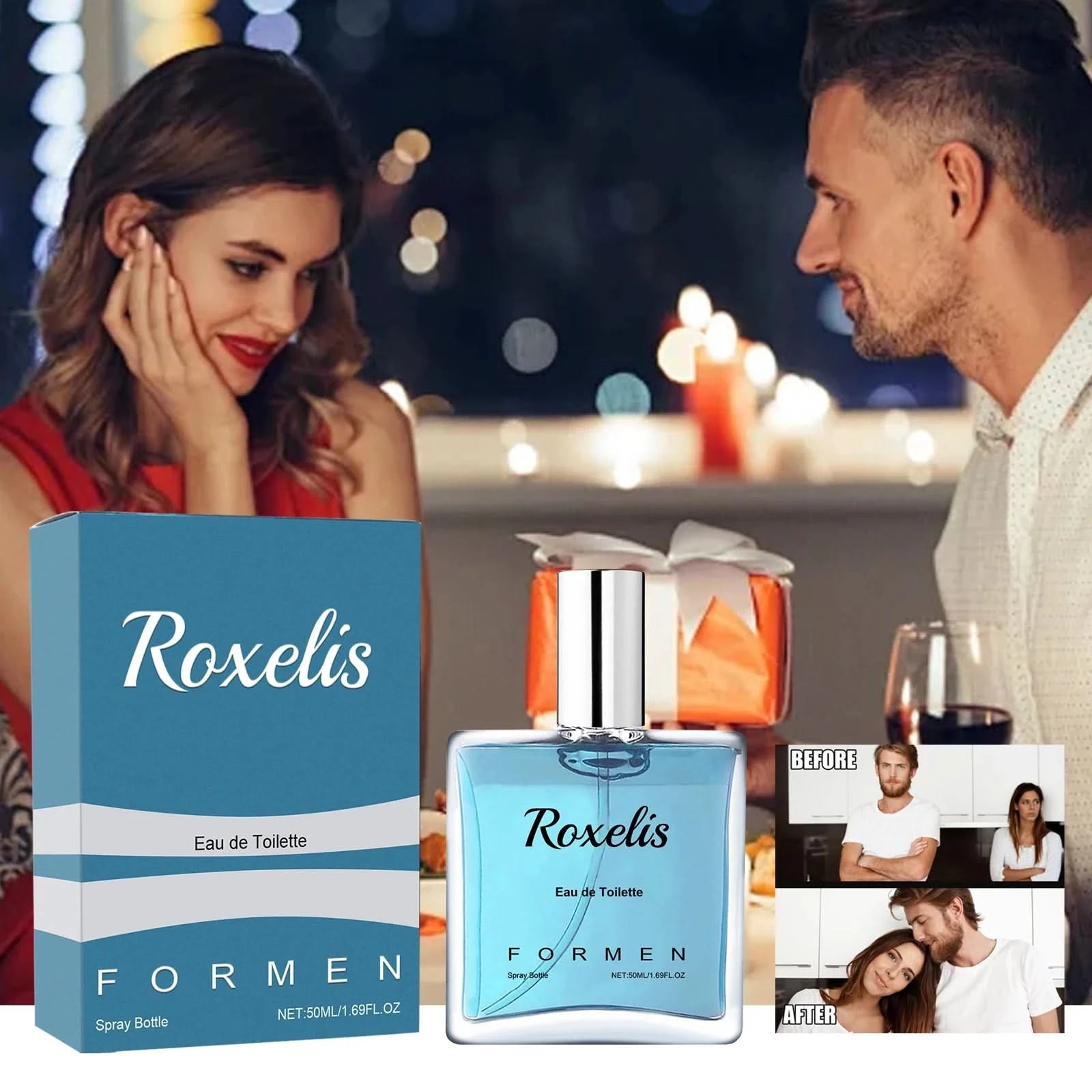 Roxelis Pheromone Light Perfume Spray For Men Lasting Fragrance Scent Of Fresh Natural Elegant Release Charming Dating Perfume - M & M Global