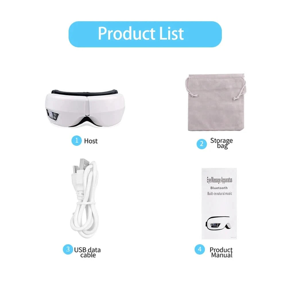 Smart Eye Massager Rechargeable Eye Mask For Dark Circles, Puffiness Dry Eyes Fatigue Relief Perfect For Sleep & Travel - M & M Global