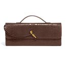 Burgundy bag cherry red envelope wine red envelope upscale new handbag European and American fashion crocodile flip hand organ b - M & M Global