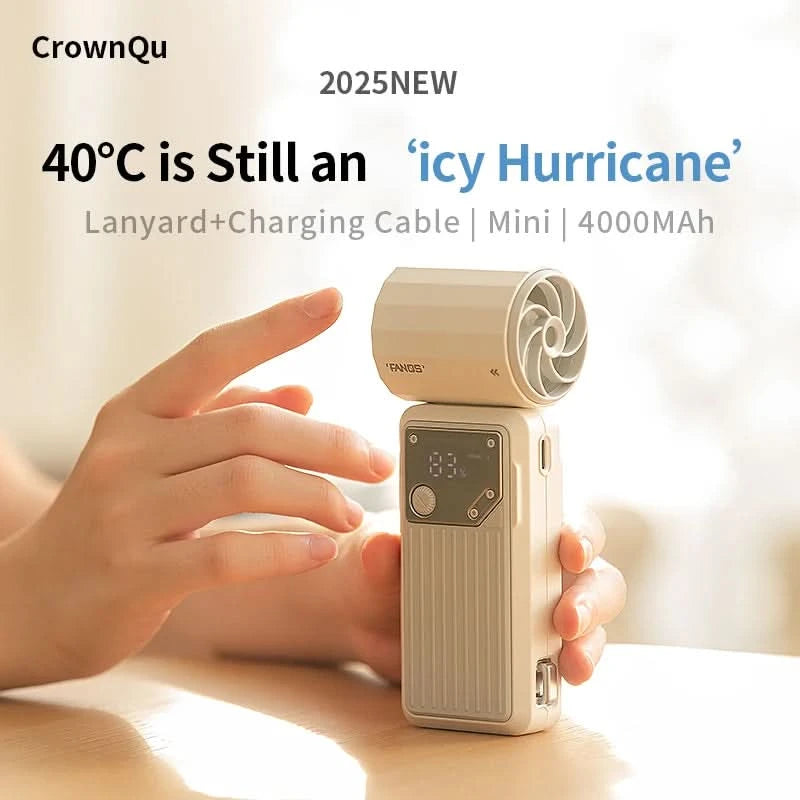 Mini Handheld Fan 4000mAh Pocket Portable High-speed Brushless Motor With Digital Display Outdoor Travel Cooling Turbo Jet Fan - M & M Global