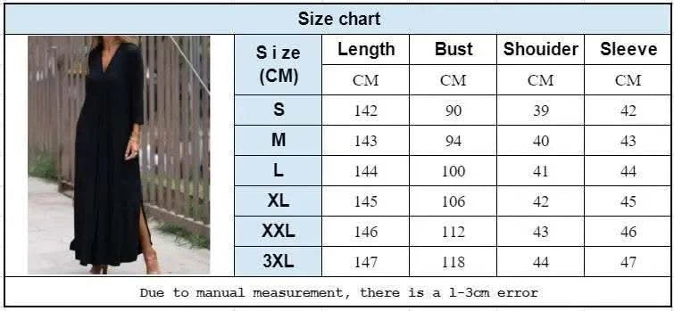 2025 Spring Women Long Dress Black V-neck Long Sleeve Loose Dresses Female Spring New Casual Fashion Loose Clothing Ladies - M & M Global