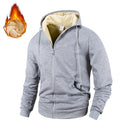 Men's Lambswool Zipper Hoodies Jackets Winter Outdoor Fleece Lining Warm Windproof Hooded Sweatshirts Men Casual Jackets Coats