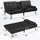 Authenticity guarantee.Futon Sofa Bed Modern Folding Futon Set Convertible Recliner Lounge for Living Room with 2 Cup Holder.HOM
