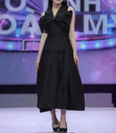UCXQ Elegant Long Dress Fairy Style V-neck Hollow Waist 3D Bow Pocket Fashion Party Dresses For Women 2025 Spring Summer 23A9338 - M & M Global