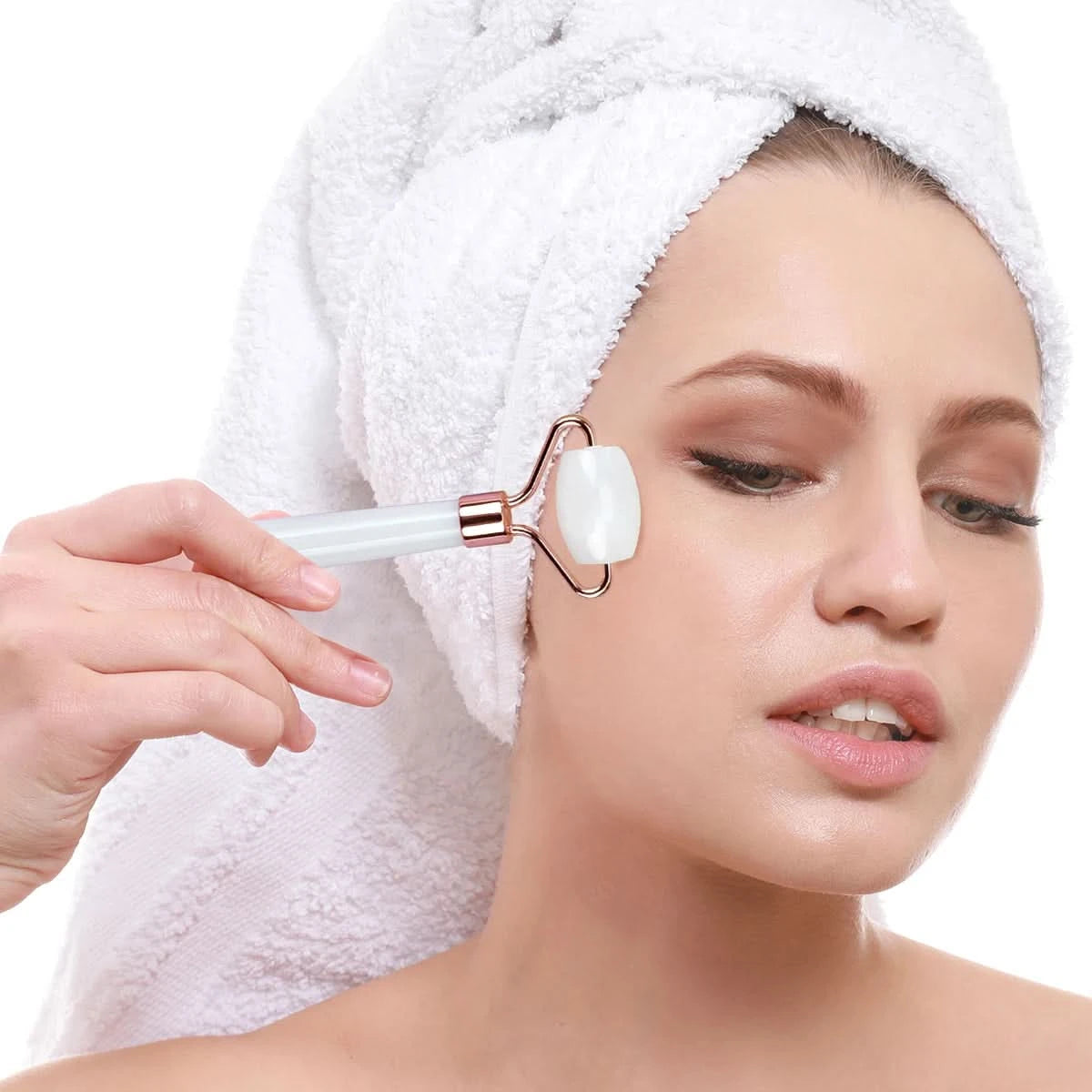 Natural Jade Roller Massager Eye Roller Face Massager Beauty Skin Care Massage Tool Mini Portable Body Eye Massager Face Roller - M & M Global