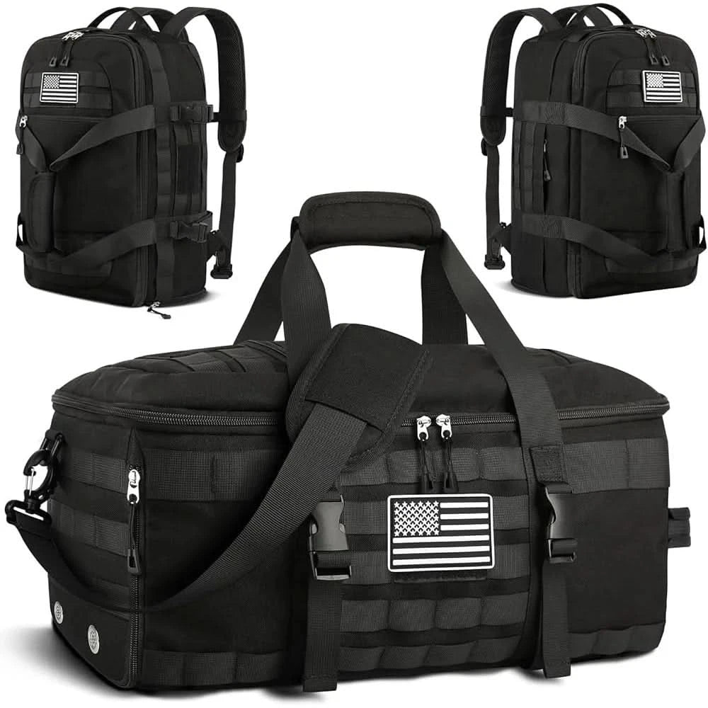 Large Tactical Duffle Bag 3 in 1 Gym Bag with Shoe Compartment Waterproof Multifunctional Travel Backpack with Wet Pocket and - M & M Global
