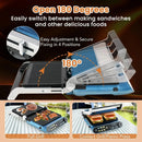 Panini Press Sandwich Maker, Electric Indoor Grill with 2 Removable & Dishwasher Safe Non-Stick Plates, Drip Tray, LED Display, - M & M Global