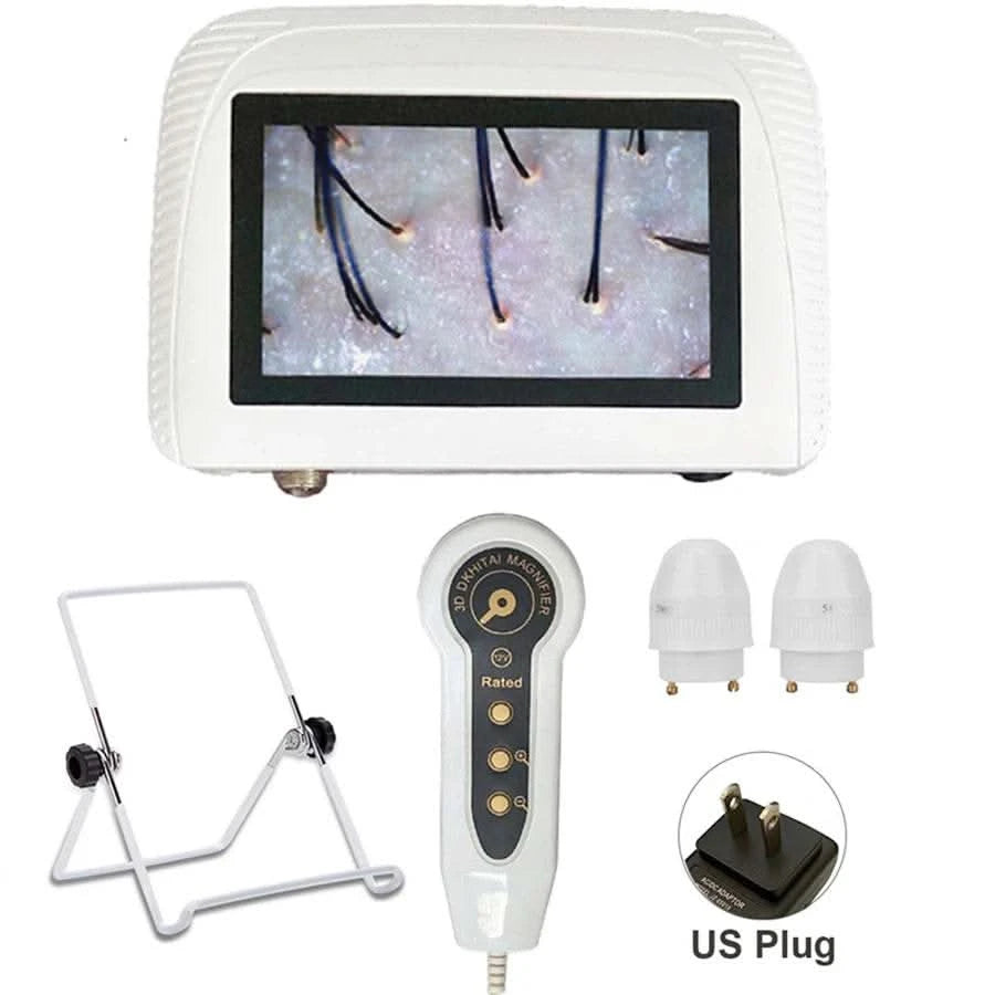 5 Inch Skin Analyzer Machine Professional Facial Scalp Hair Follicle Oil Moisture Care Detector Analyzer Tester Rechargeable - M & M Global