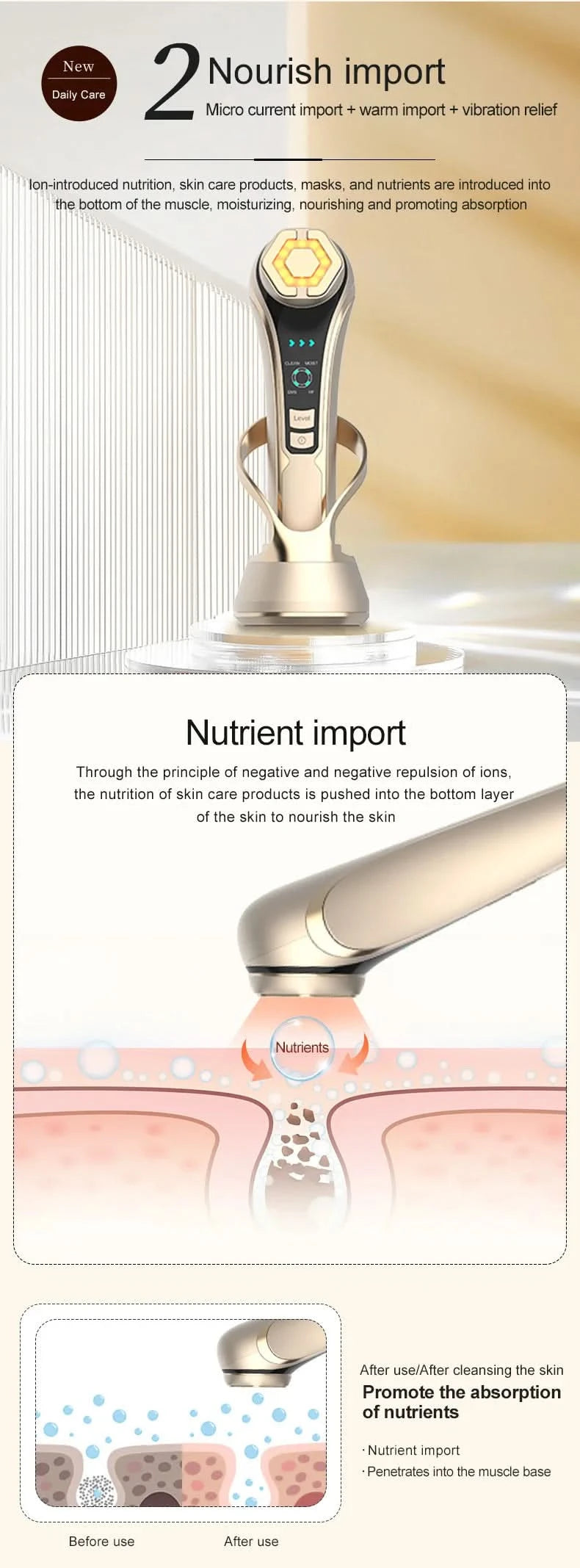 New Facial Lifting and Firming Rejuvenation RF Beauty device Home Face  device  EMS Microcurrent Beauty device Gift - M & M Global