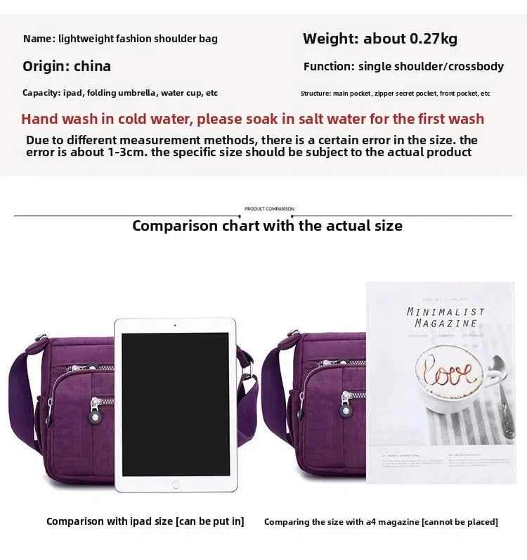 Large Capacity Nylon Crossbody Shoulder Bag for Home Use Middle-Aged And Elderly Women Casual Multi-Socket Slanting Bag - M & M Global