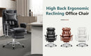 JHK PU Leather Ergonomic Office Computer Desk Chair High Back with Footrest Lumbar Support Height Adjustable For Home Office