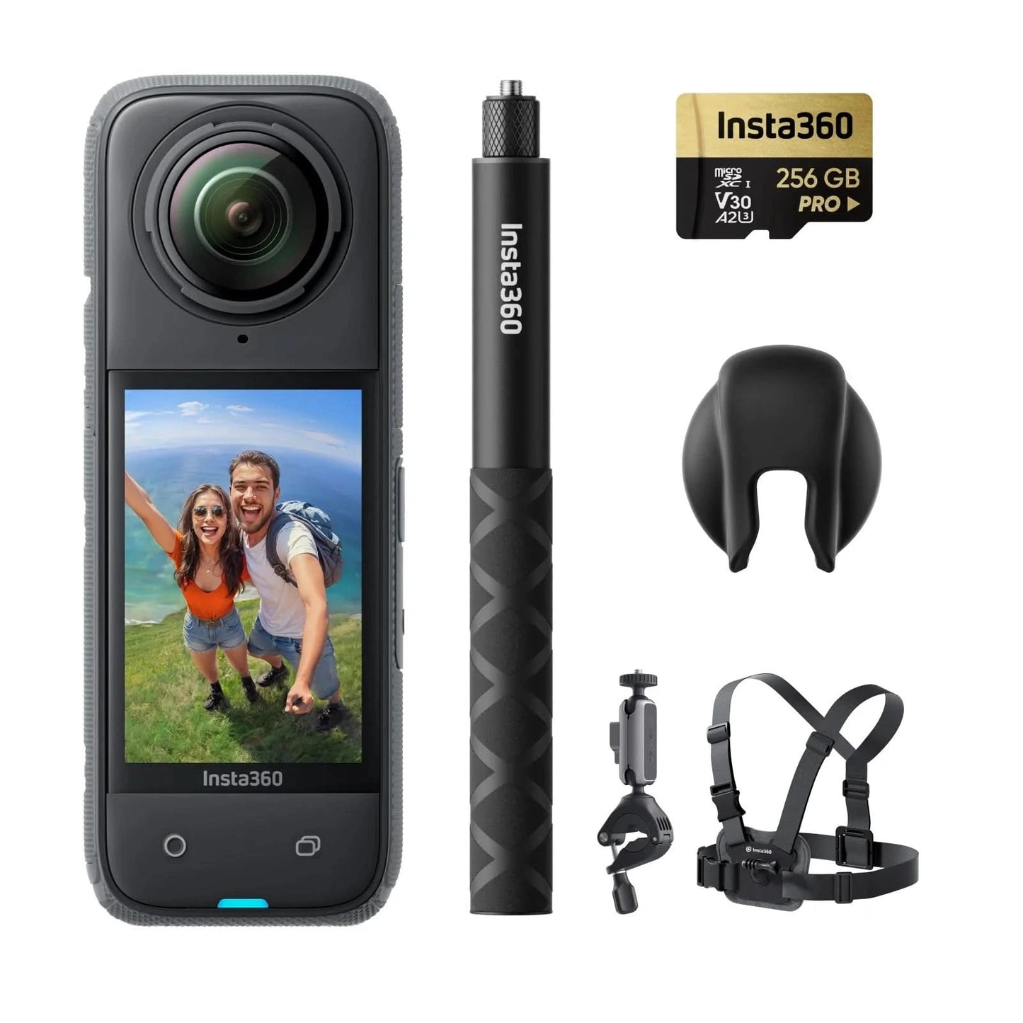 Insta360 X4 - 8K Waterproof 360 Action Camera, 4K Wide-Angle Video, Invisible Selfie Stick,  135 Min Last，Removable Lens Guards, - M & M Global