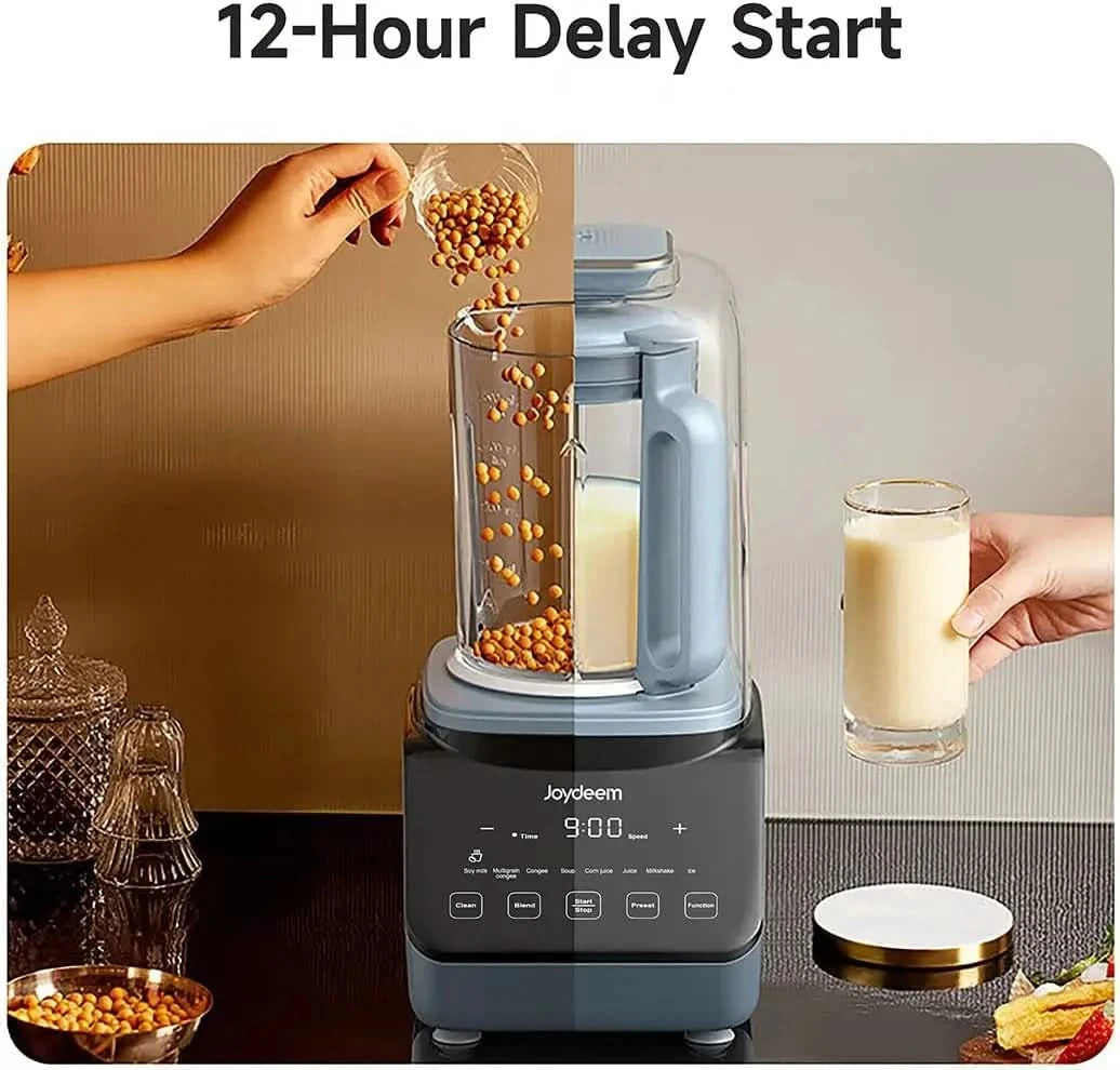 Soymilk Maker Machine with Soundproof Shield, Hot and Cold Blender for Soymilk, Juice, Milkshake and Soup, Low Noise Cooking Ble - M & M Global