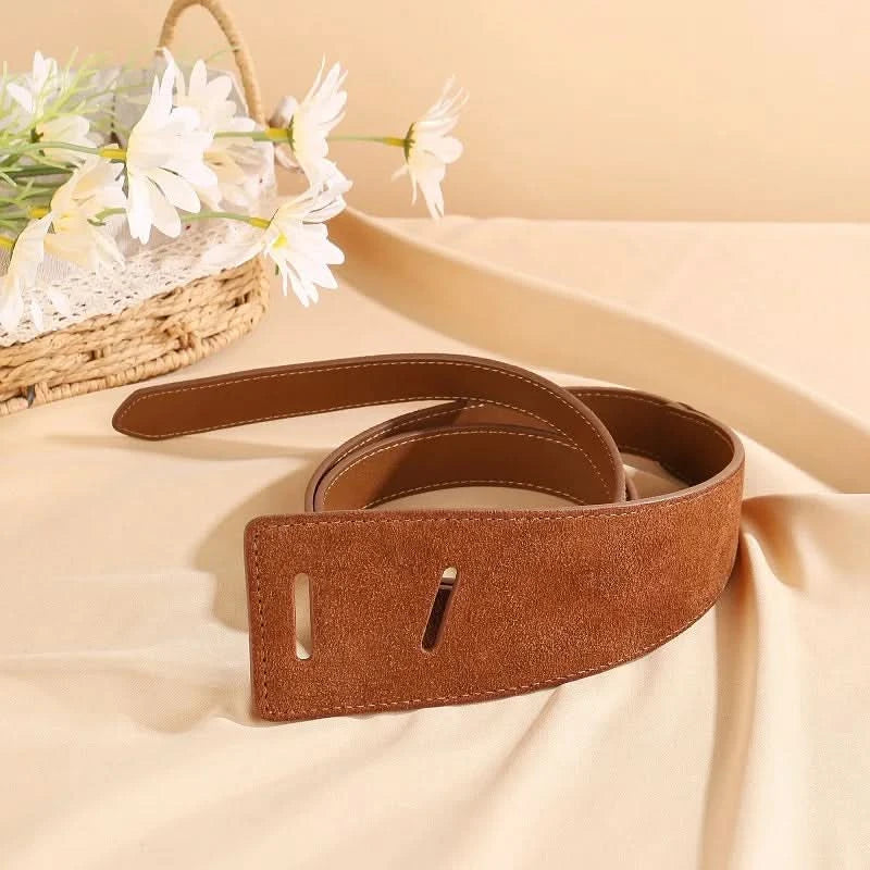 Knotted Belts for Women Belt Lady Waistband Soft Genuine Leather Suede Cowhide Waist Belt Straps Long Dress Coat Accessories - M & M Global