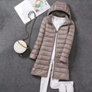 Plus Size 5xl Women's Long Puffer Jacket 2023 New Arrivals Autumn Winter Female Hat Detachable White Duck Down Coat