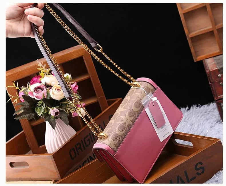 Light luxury women's bag 2025 new high-end color contrast single shoulder underarm bag designer fashionable crossbody small squa - M & M Global