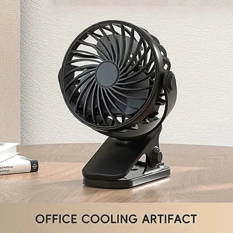 Rechargeable Portable Electric Fan 720° Rotating Hanging Clip Fan Night Light Air Cooler Outdoor Camping Small fans ventilador - M & M Global