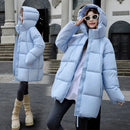 2025 Winter New Down Coat Women Parkas Fashion Long Hooded Outerwear Female Cotton-padded Padded Jacket Loose Ladies Overwear