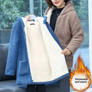 Thickened Hooded Cotton Jacket Women's Warmth Winter Coat Fleece Lined Mommy Style Outerwear Chinese Brand AE Stock