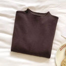 2025 Solid Sweater Women Half Turtleneck Knitted Pullovers Harajuku Korean Soft Warm Knitwear Autumn Winter Fashion Slim Jumpers