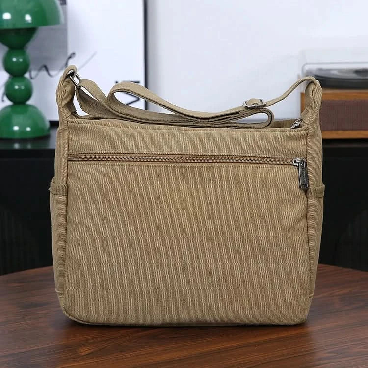 Men's Multi Pocket Casual Shoulder Bag - Adjustable Shoulder Strap, Zipper Closure, Ideal for Daily Commuting - M & M Global