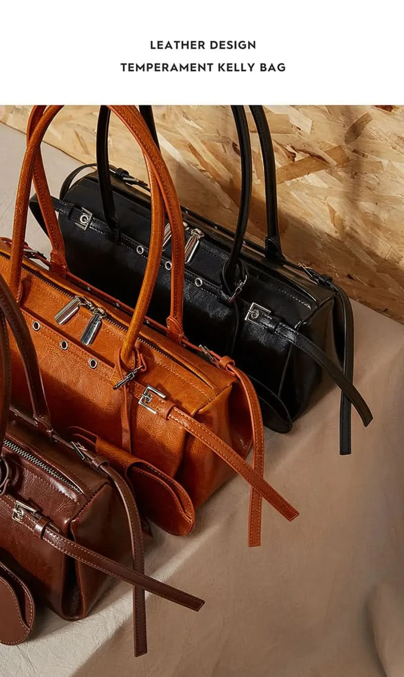 New Women's Rectangle Bag Luxury Designer Shoulder Bags High Quality Cowhide Handbags Fashion Women Baguette Bag 3086 - M & M Global