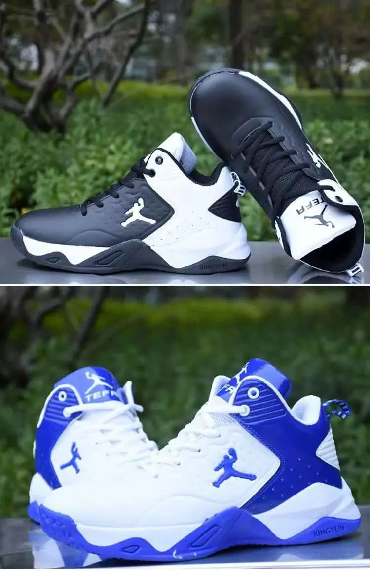 Men's Basketball Shoes Spring New High-Top Casual Shoes Leather Face Sports Shoes Boots 2024 New Imported War Boots - M & M Global