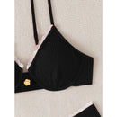 Sexy Bikini Set Women's 2 Piece Swimsuit Vintage Lace Edge Bikini Push Up Swimwear 2025 New Chic Simple Beachwear Bathing Suit - M & M Global